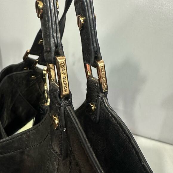 EUC Tory Burch Pyramid slouchy Large Black Leather Hobo Bag - Picture 13 of 15